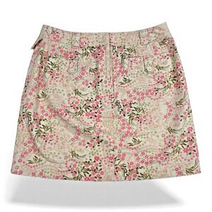 Ann Taylor LOFT Womens Y2K Pink Green Ditsy Floral Mini Skirt Sz 8P Cottagecore‎